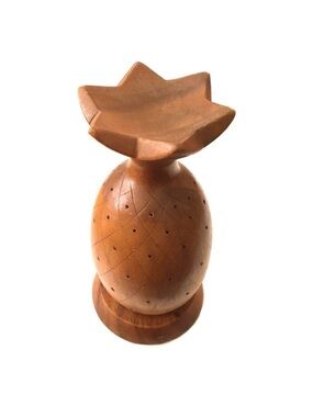 Vintage Handmade Tiki Style Monkey Pod Pineapple
